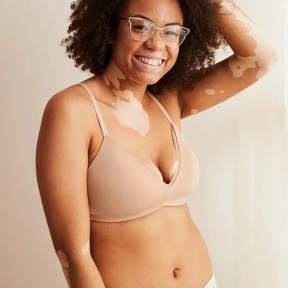 NWT Aerie Sans Armature "Real Happy" Wireless Bra Nude Adjustable Racerback - Picture 1 of 11